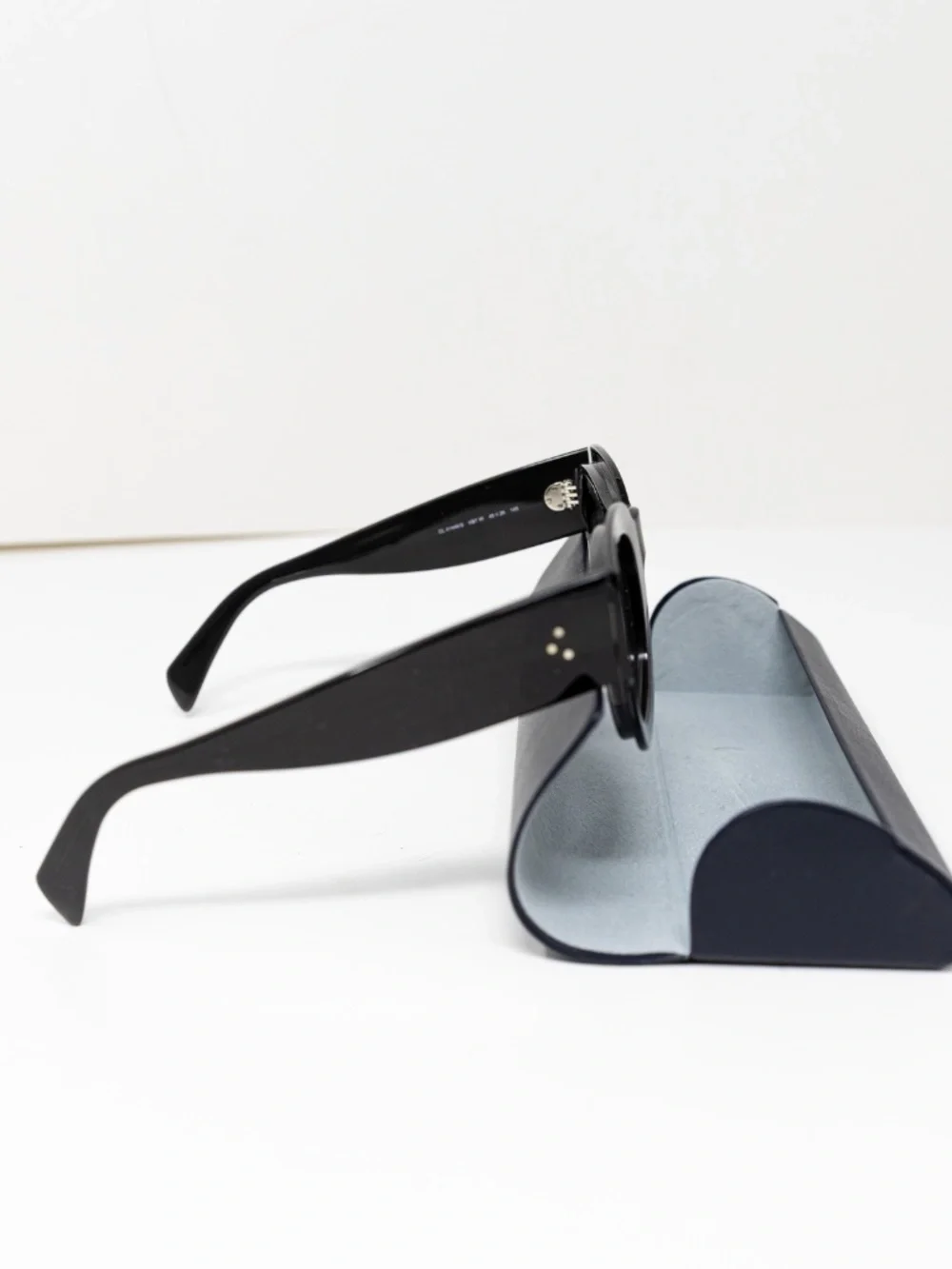 Celine Women's CL 41446/S Round Lenses Cat Eye Gray Black Sunglasses